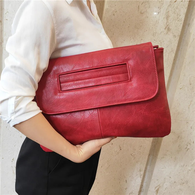 Elegant PU Leather Crossbody Envelope Clutch Bag for Women