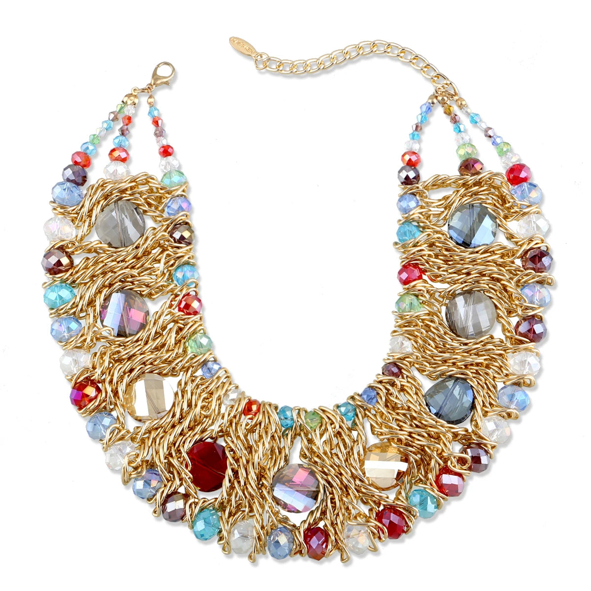 Beaded Crystal Statement Elastic Bracelet for Women