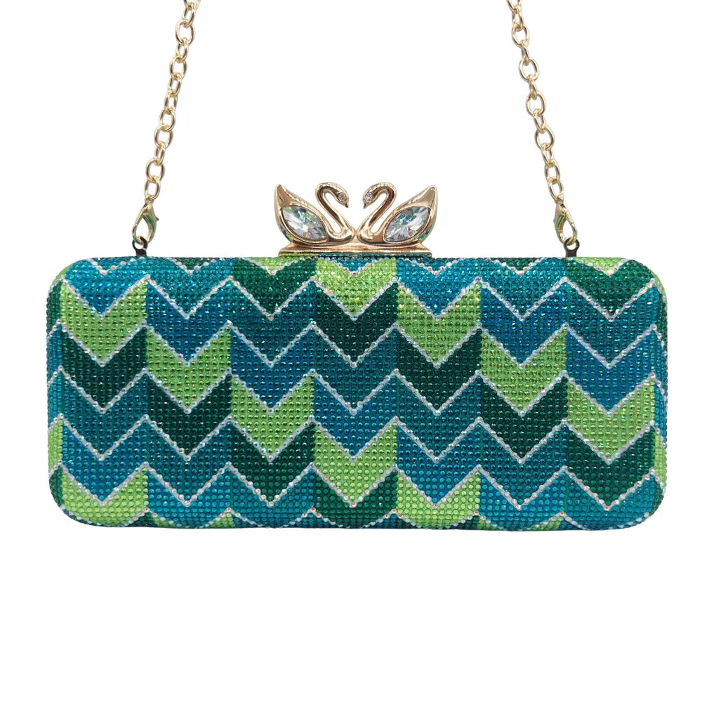 Shiny Rhinestone Clutch Handbag for Women Party Occasions