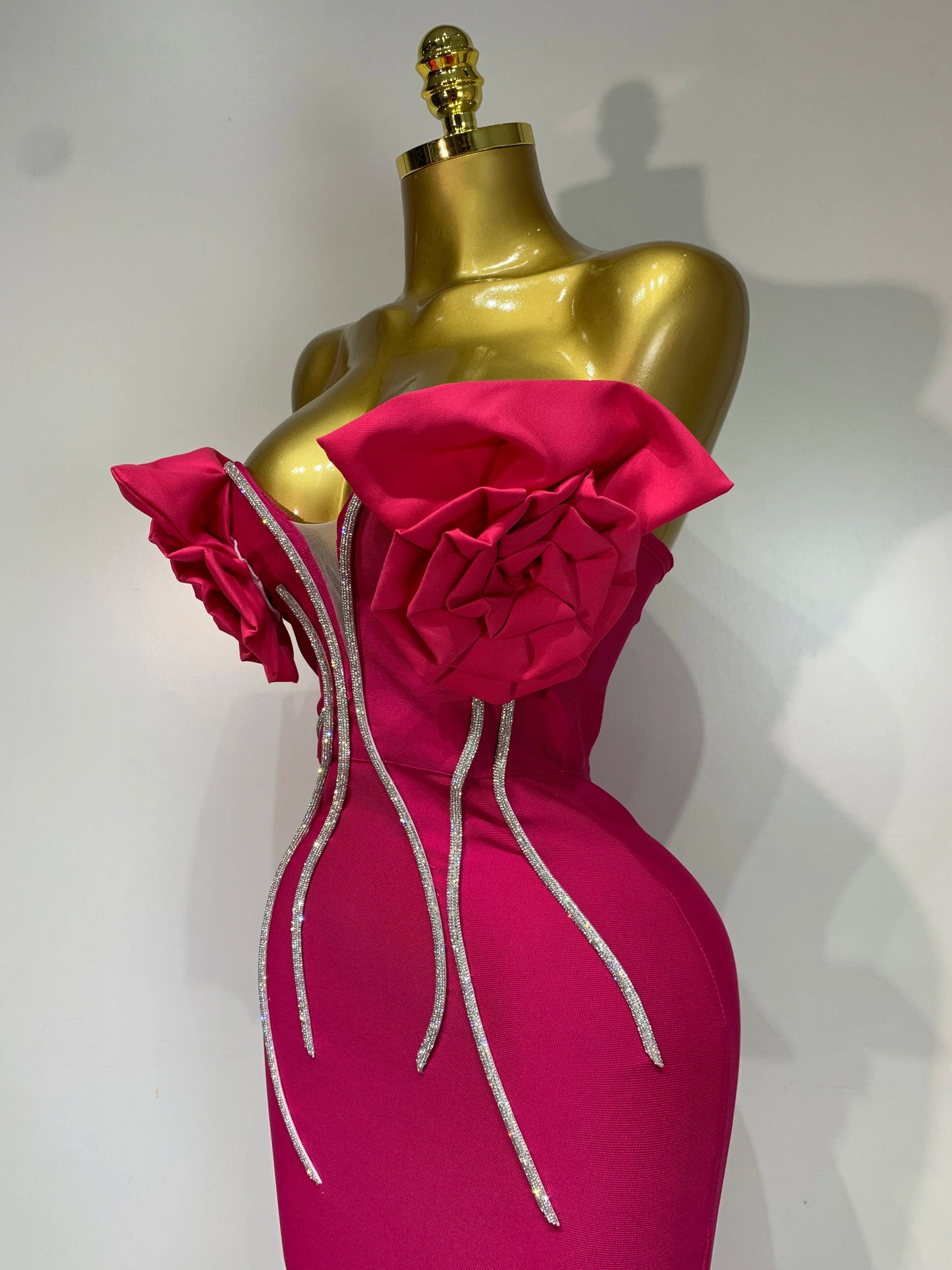 Luxury Birthday Party Dresses Women Elegant Bandage Bodycon Dress Strapless Appliques Sparkly Diamond Evening Club Outfit