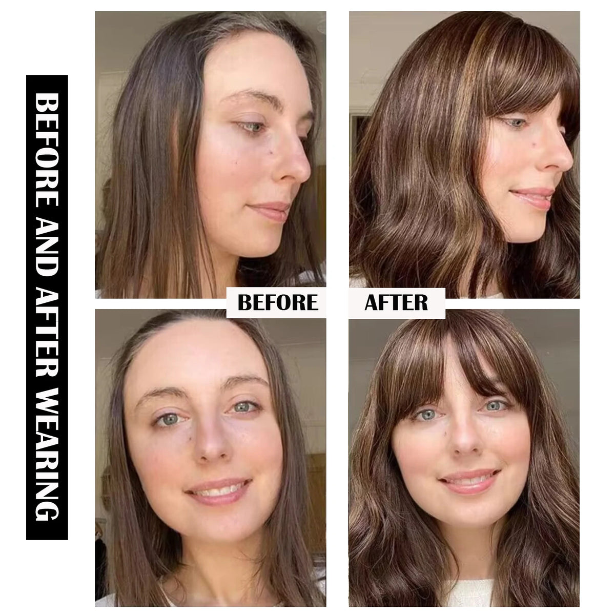 Brown Ombre Silk Base Human Hair Topper With Bangs For Women