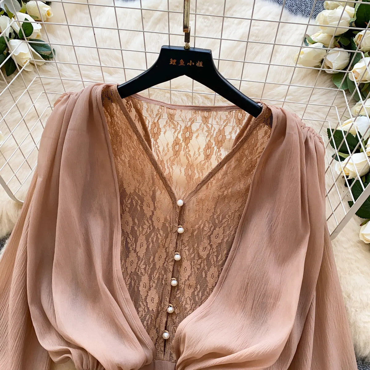 Lace Chiffon Mini Dress With Ruffles and Shorts for Women