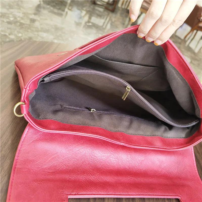 Elegant PU Leather Crossbody Envelope Clutch Bag for Women