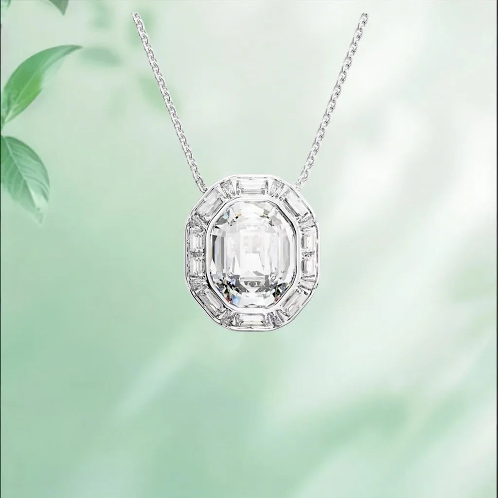 Elegant Inlaid Pearl Pendant Necklace Set for Women