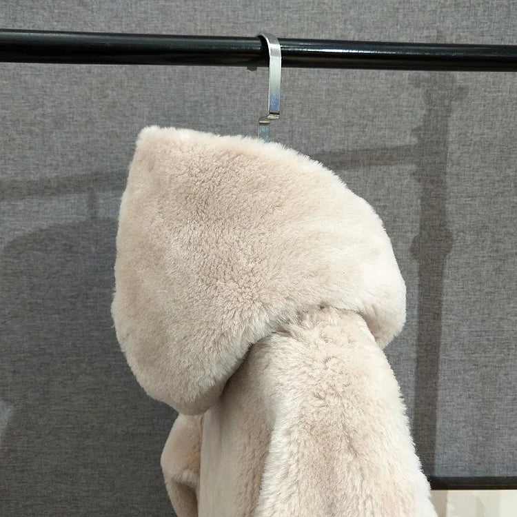 Long Real Fur Hooded Parka Coat