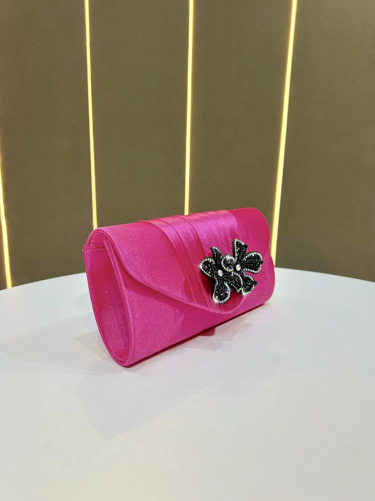 Elegant Satin Diamond Clutch Crossbody Bag for Women