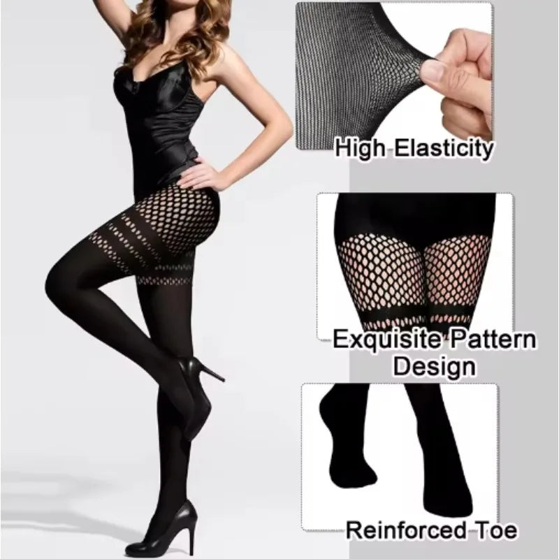 Gothic Fishnet Thigh High Stockings