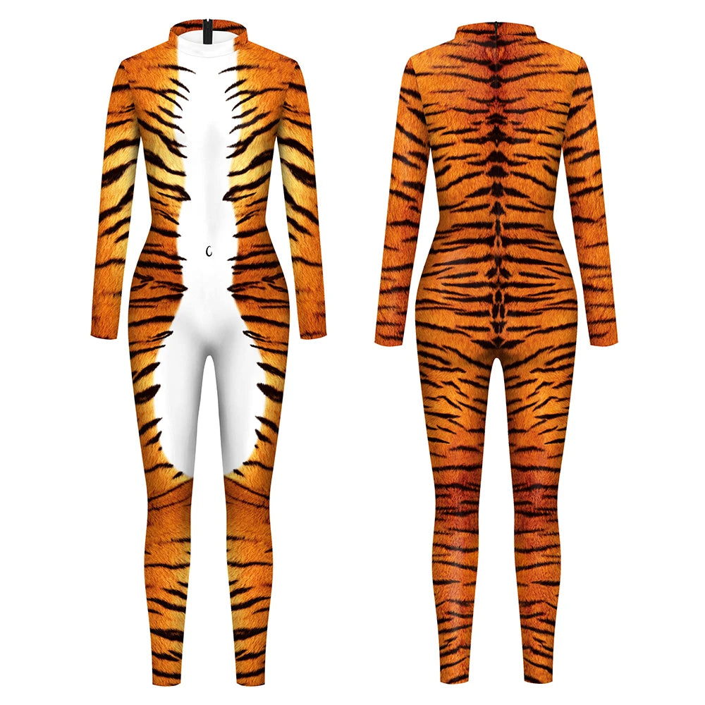 Deluxe Family Matching Tiger Cosplay Bodysuit for Women