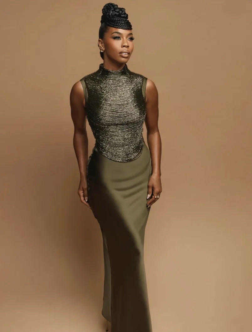 Chic Elegant Evening Party Suits Women Tassel Tank Crop Tops Satin Long Skirt Two Piece Set 2026 New Ladies Outfits