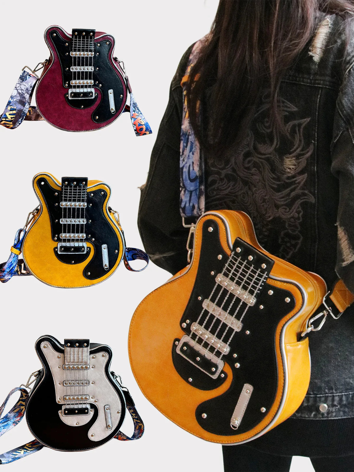 Y2K Guitar Shaped Crossbody Bag