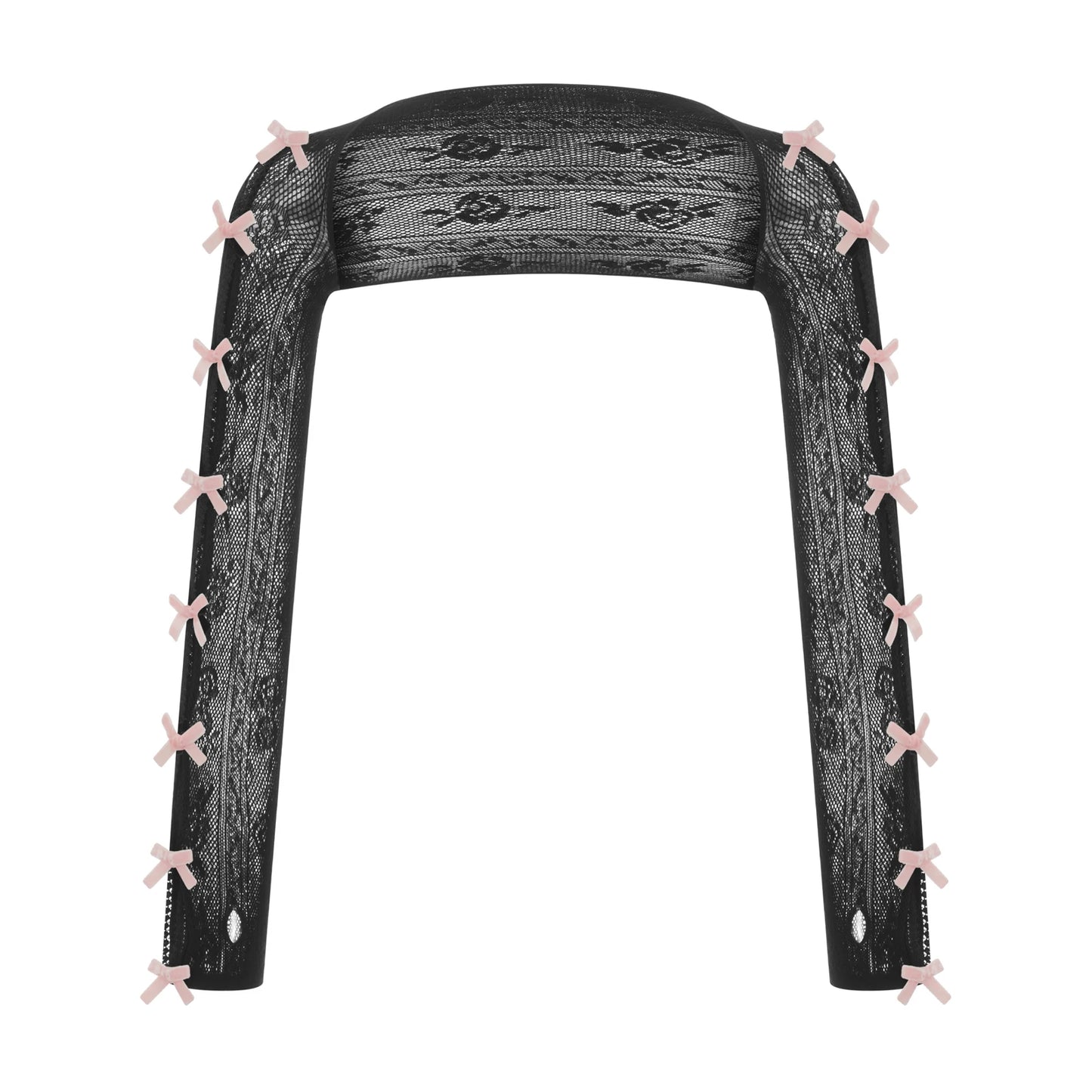 Open Front Lace Bow Fishnet Gloves Retro Gothic for Women
