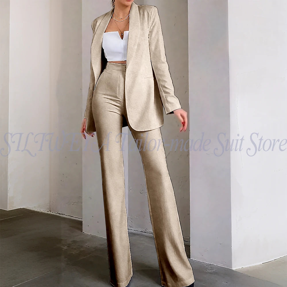 Classic Sophisticated Single Breasted Pants Set for Women
