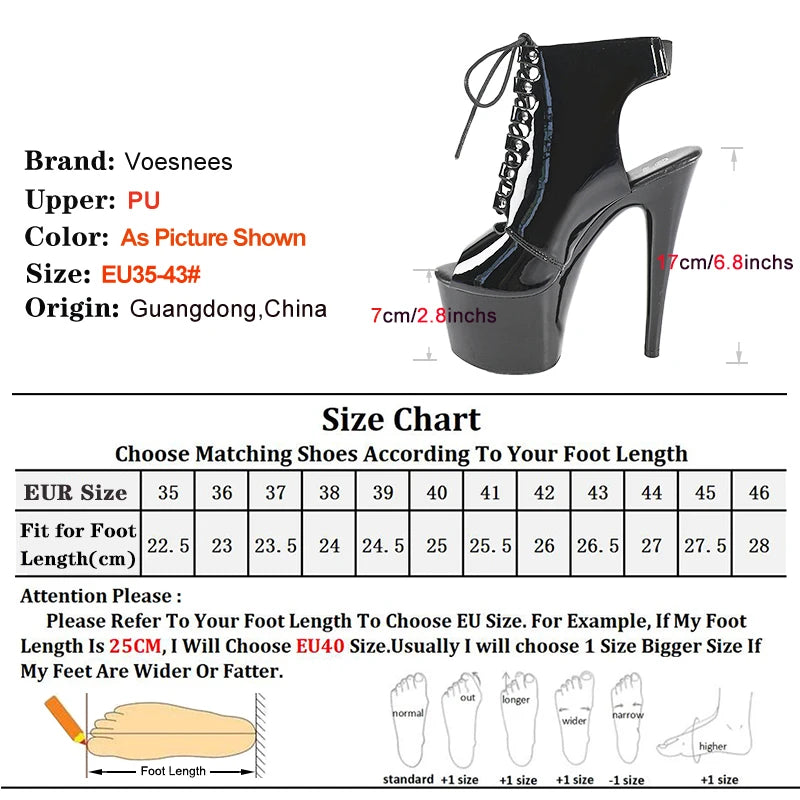 Premium Platform Peep Toe Lace Up Ankle Boots for Women