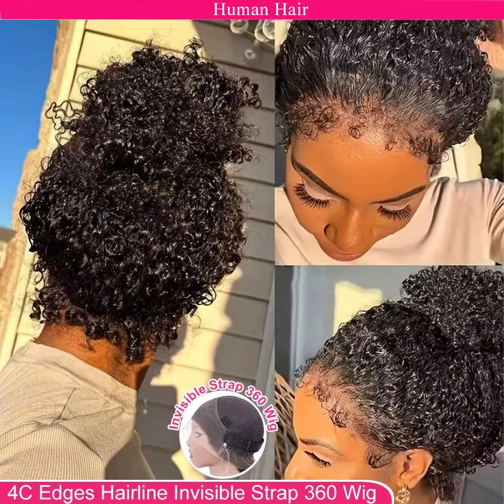 Deep Wave Glueless Human Hair Lace Wig With Baby Hair For Women