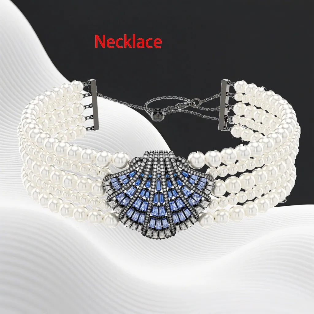 Crystal Necklace And Earrings Set
