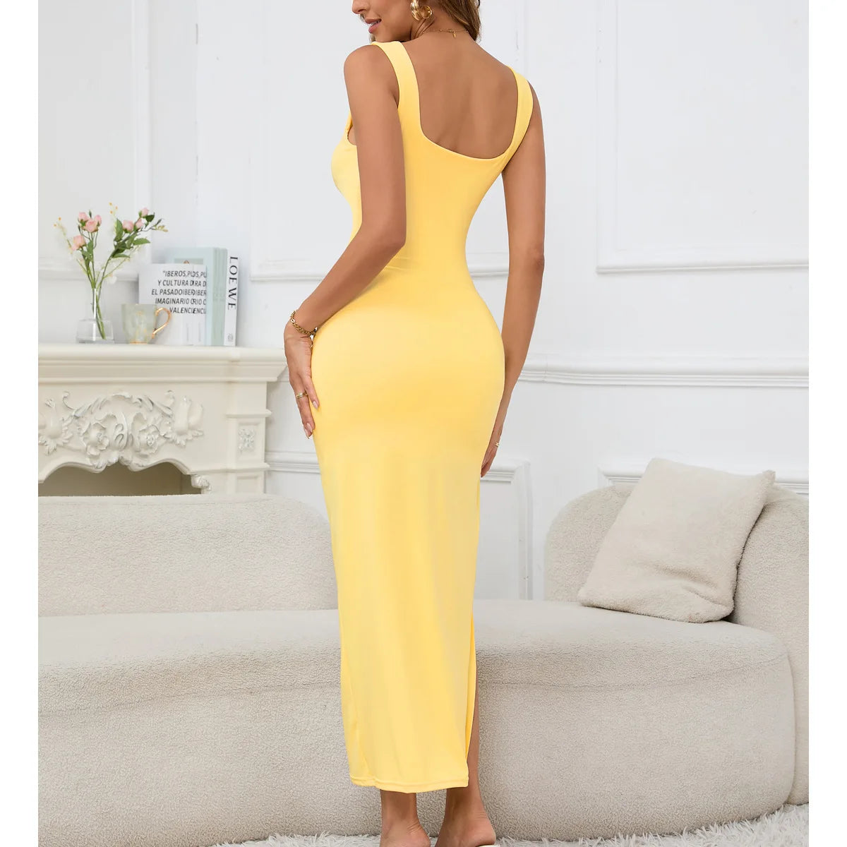 Sleeveless Hollow Cut Long Bodycon Dress for Women