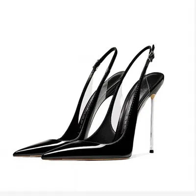 Elegant Pointed Toe Narrow Band Buckle Pumps for Women