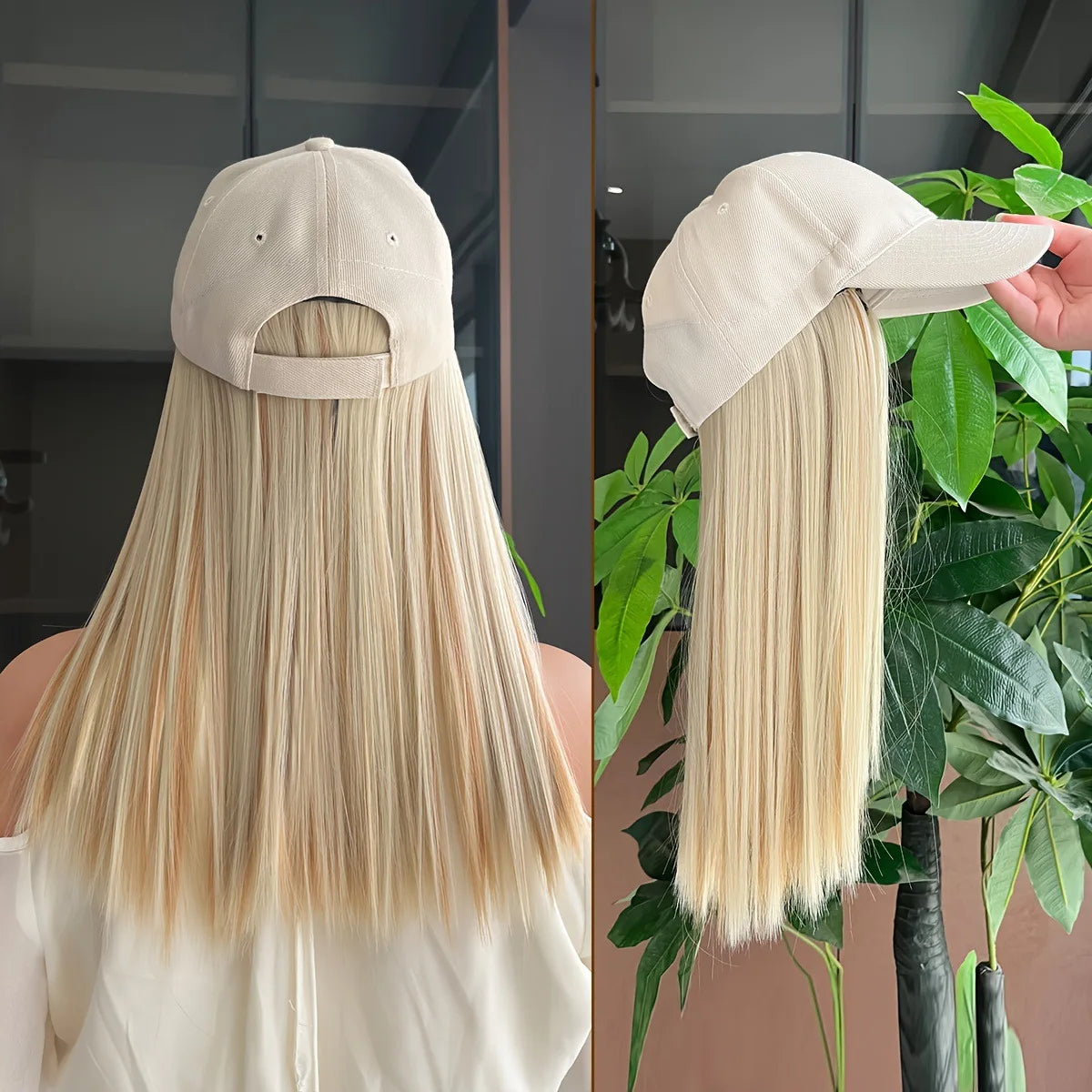 Long Straight Synthetic Bucket Hat Wig