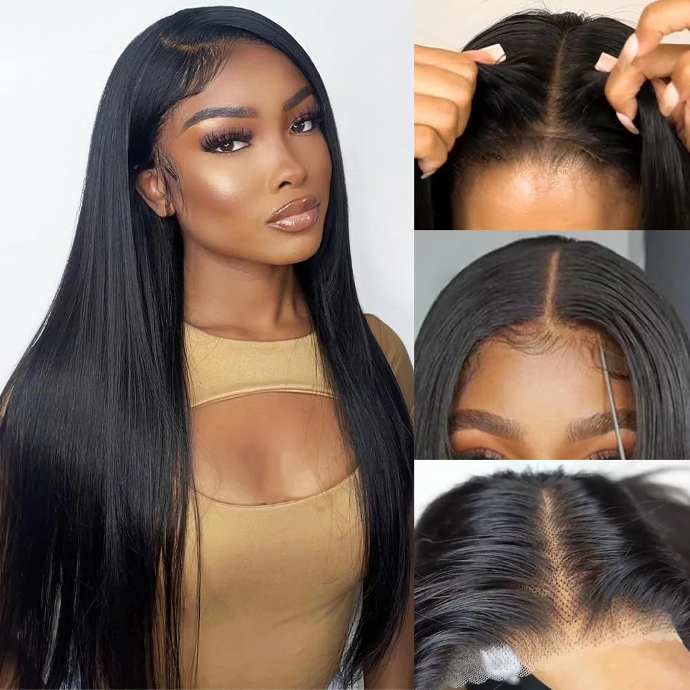 High Density Glueless Straight Lace Front Human Hair Wig for Women