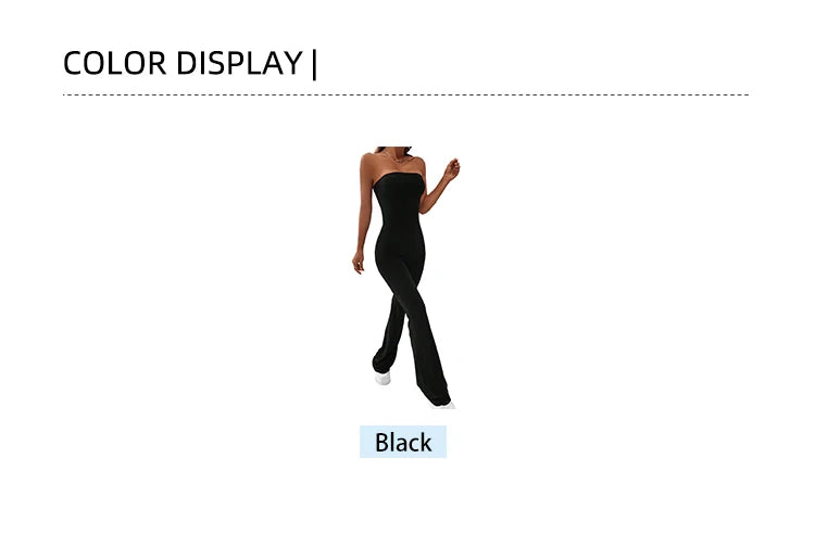 2024 Summer New Women's Drawstring Waist Jumpsuit Pants Leisure Lift Buttocks Slim Micro-Flare Jumpsuit Pants