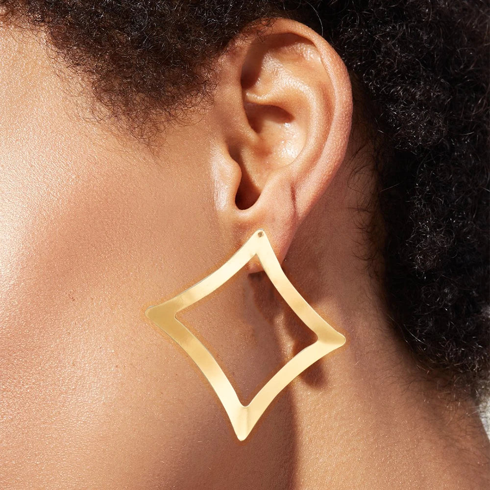 Fashion Jewelry Big Gold Color Round Geometric Earrings Dangle Drop Earrings For Women African Wedding Party Gifts