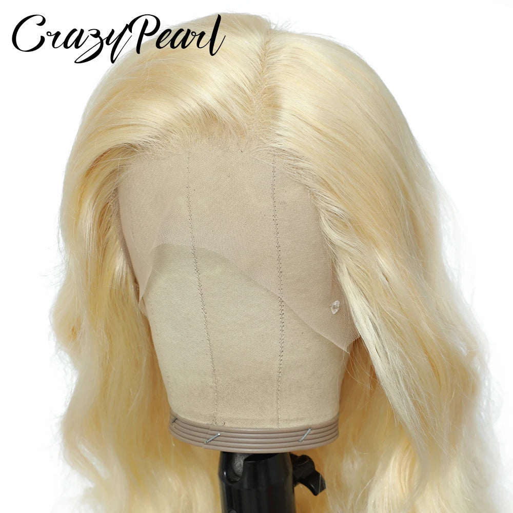 Long Blonde Body Wave HD Lace Front Human Hair Wig for Women