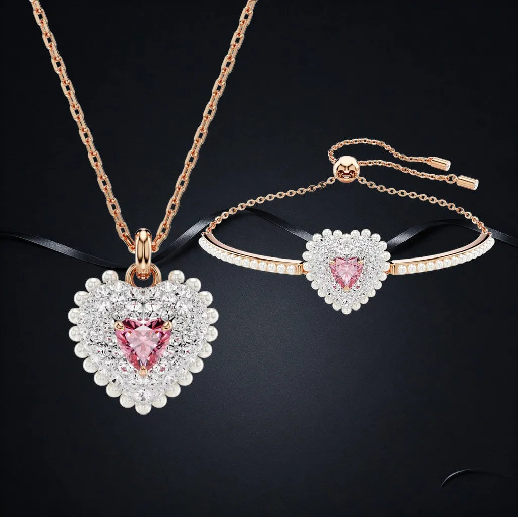 Faceted Crystal Necklace And Earrings