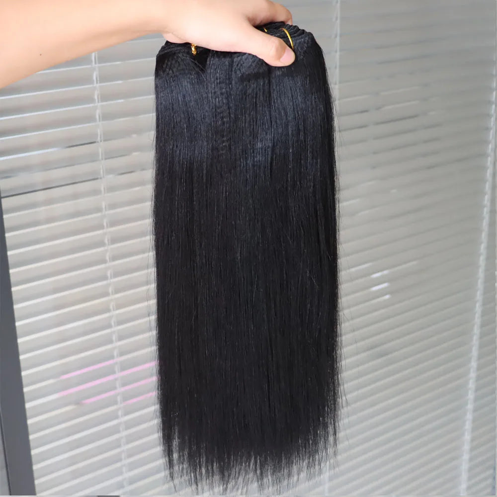 Light Yaki Virgin Human Hair Weaving Bundles for Women