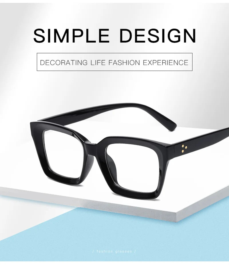 Oversized Square Reading Glasses With Plastic Frames for Women