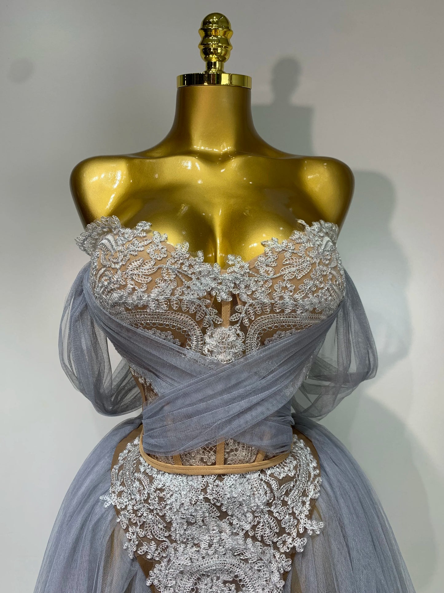 2025 New Arrived Sexy Cute Mesh Tops Skirt 2 PCS Set Women Celebrate Party Birthday Nightclub Performance Stage Show Outfit