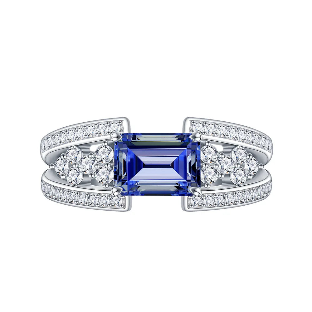 Sapphire Sterling Silver Band Ring