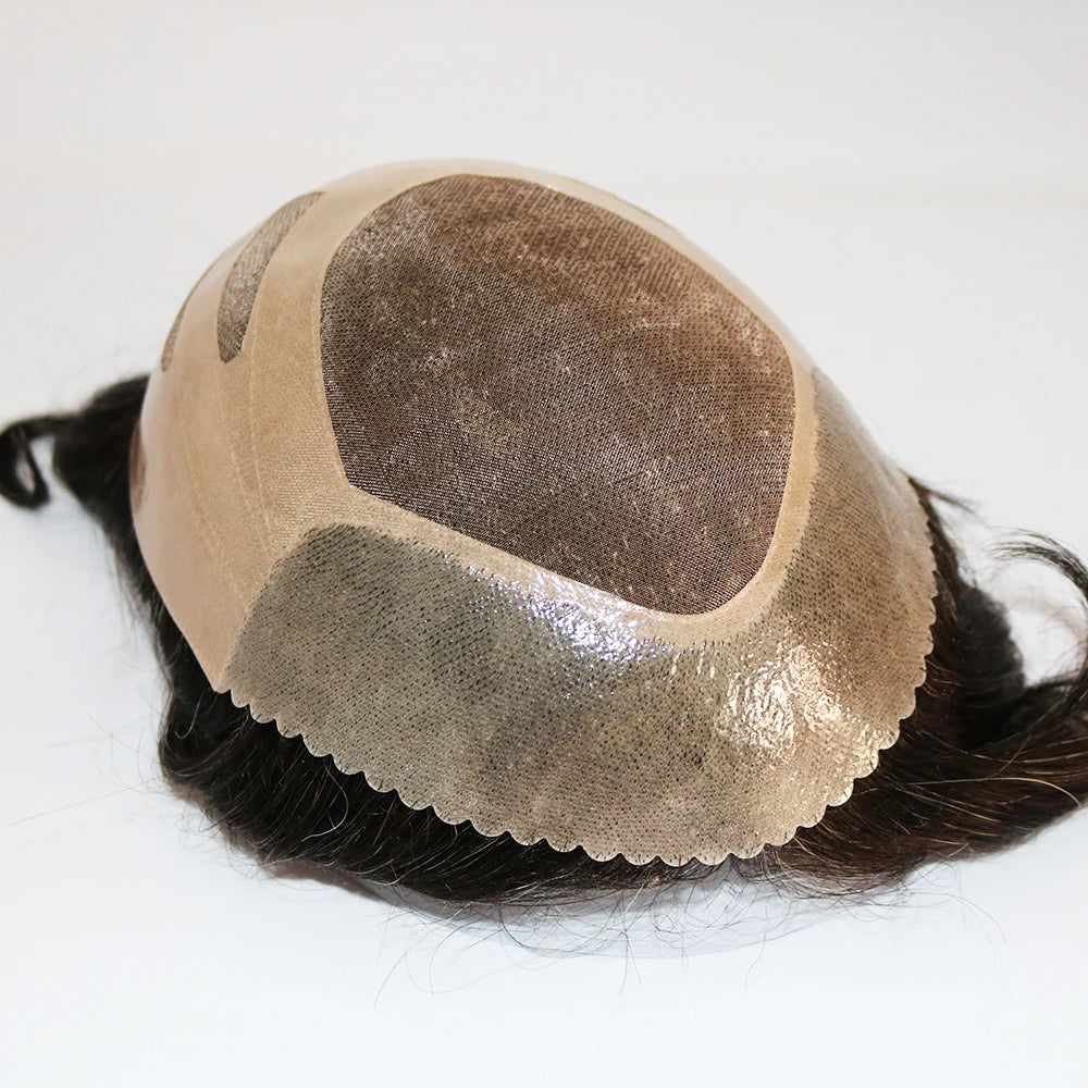 Curly Human Hair Toupee With Natural Hairline for Women
