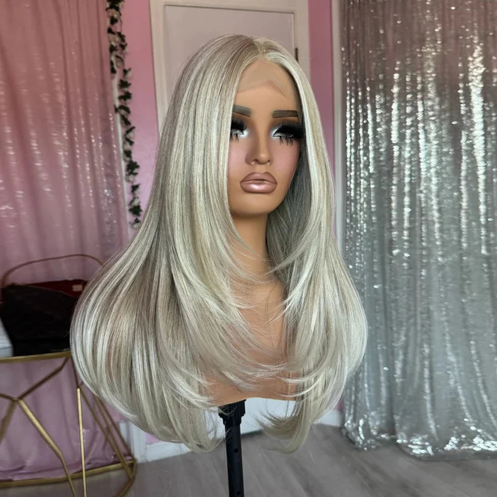 Ash Blonde Balayage Lace Front Wig