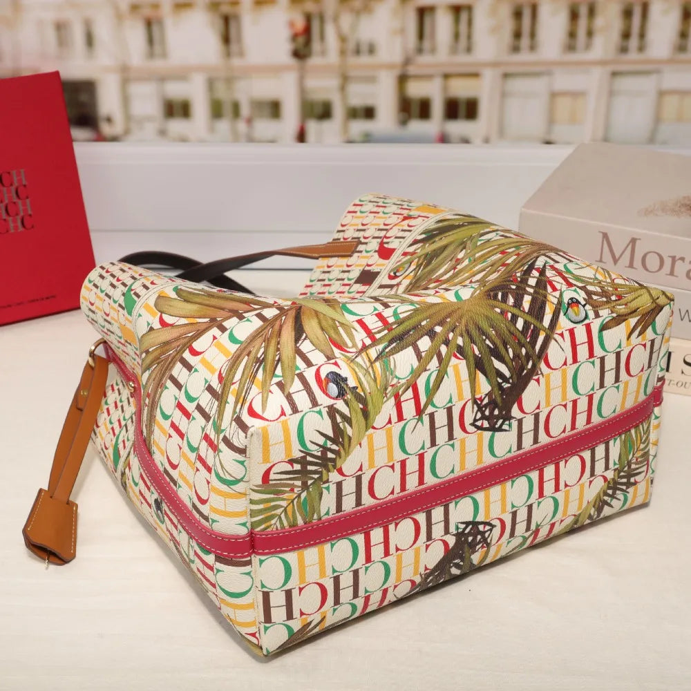 Roomy Printed Bucket Shoulder Bag