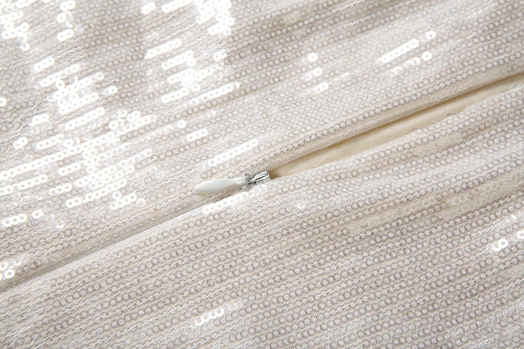 SIsterlinda Fashion Chic Sequin Dress Women Sexy Sleeveless Patchwork Zipper Beach Vacation Birthday Party Club Stretch Bodycon