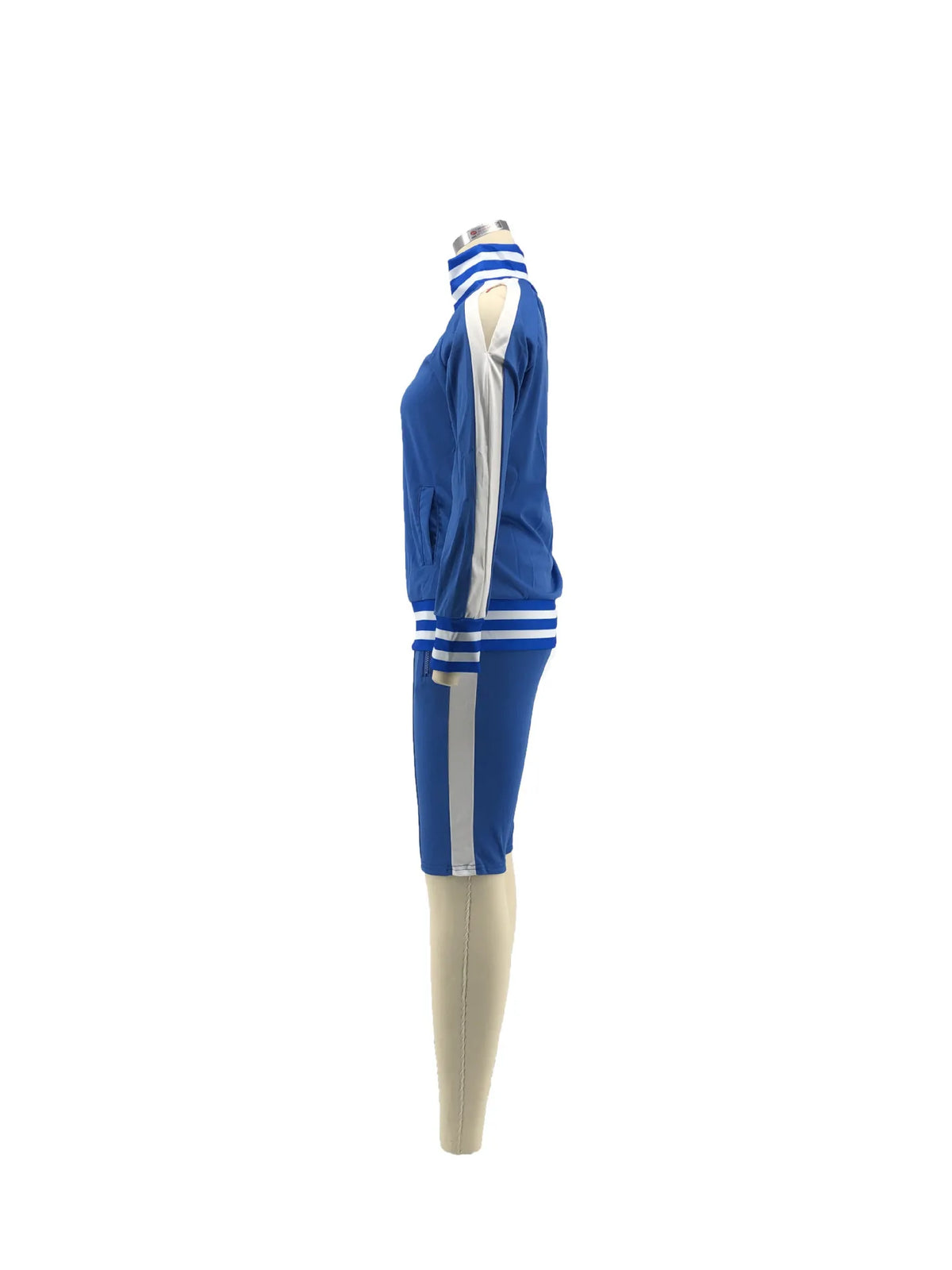 Casual Cold Shoulder Zipper Tracksuit Set for Women