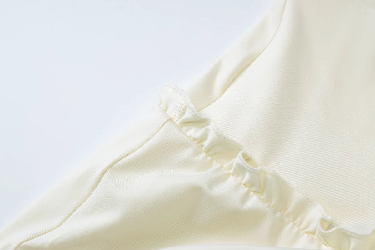 Cryptographic Elegant Two Piece Sets Sleeveless Frill Halter Twist Top Dress Sets Outfits Fashion Co-ord Sets Coquette Clothes