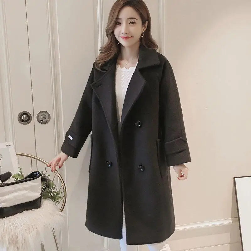 Padded Mixtures Jacket Woman Long Loose Cotton Wool Blend Coat for Women Pink Elegant Outerwears New in Novelty High Quality Hot