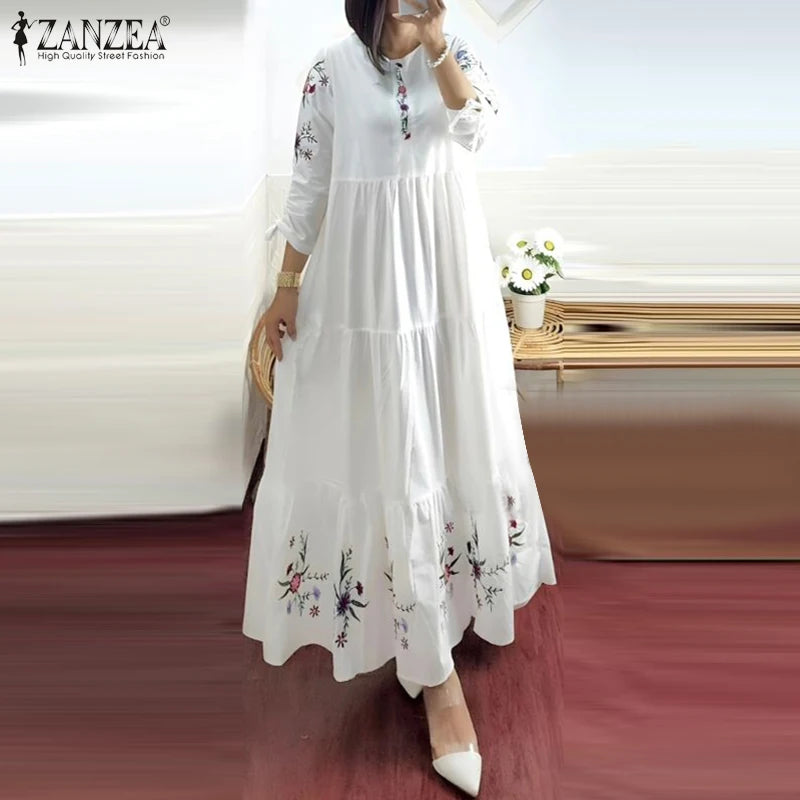 Floral Tiered Muslim Maxi Dress