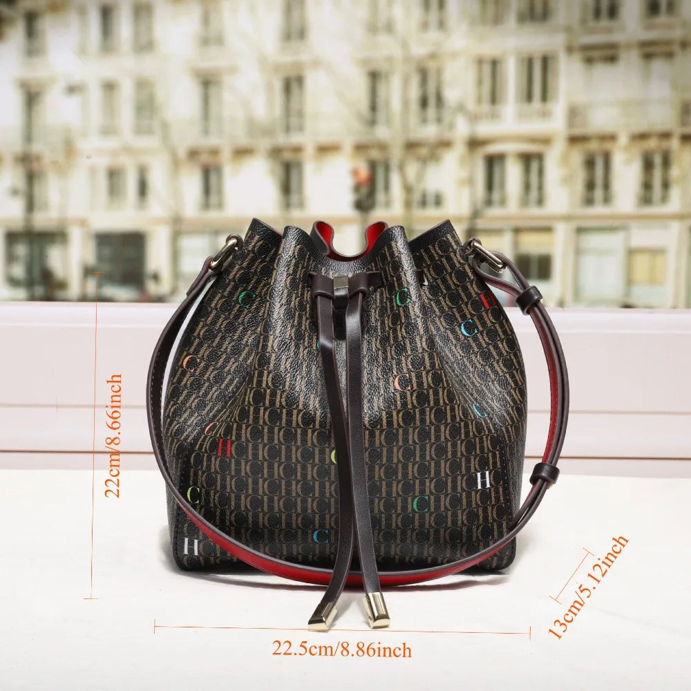 Drawstring Shoulder Tote Bag