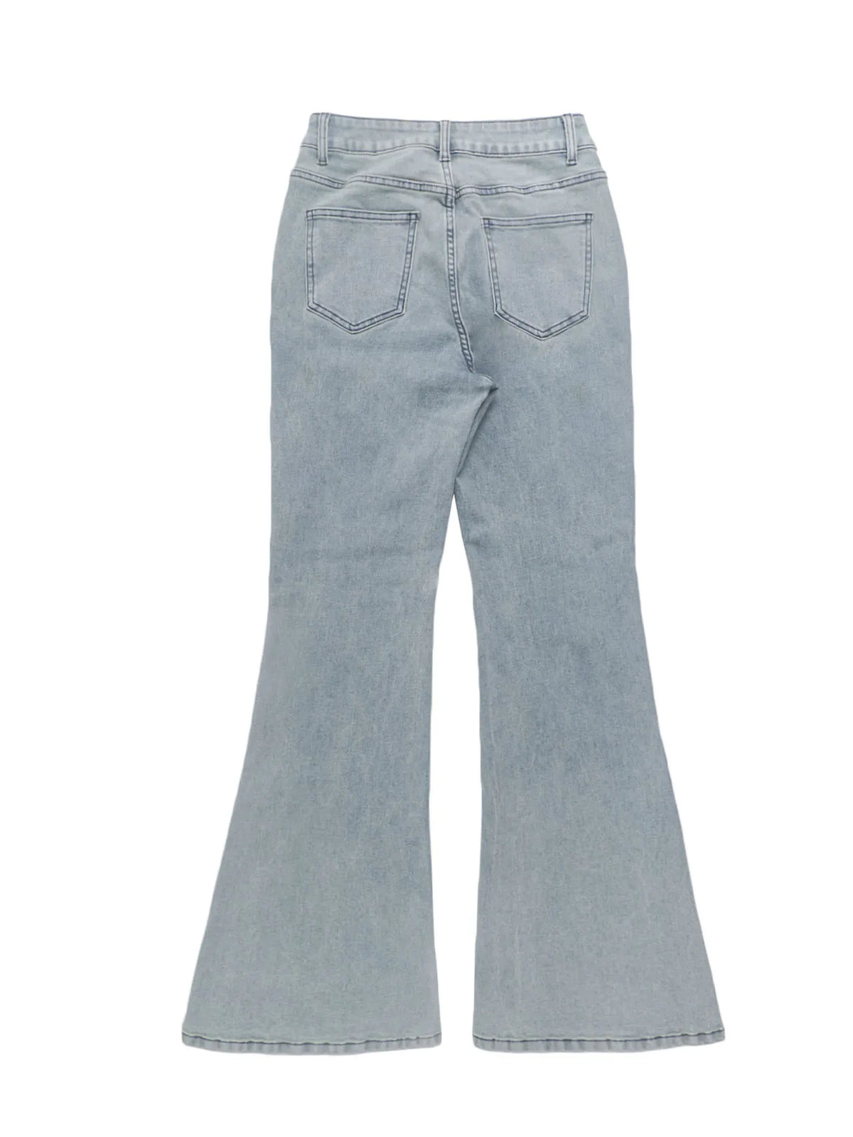 High Waisted Flared Slim Fit Jeans With Pockets for Women