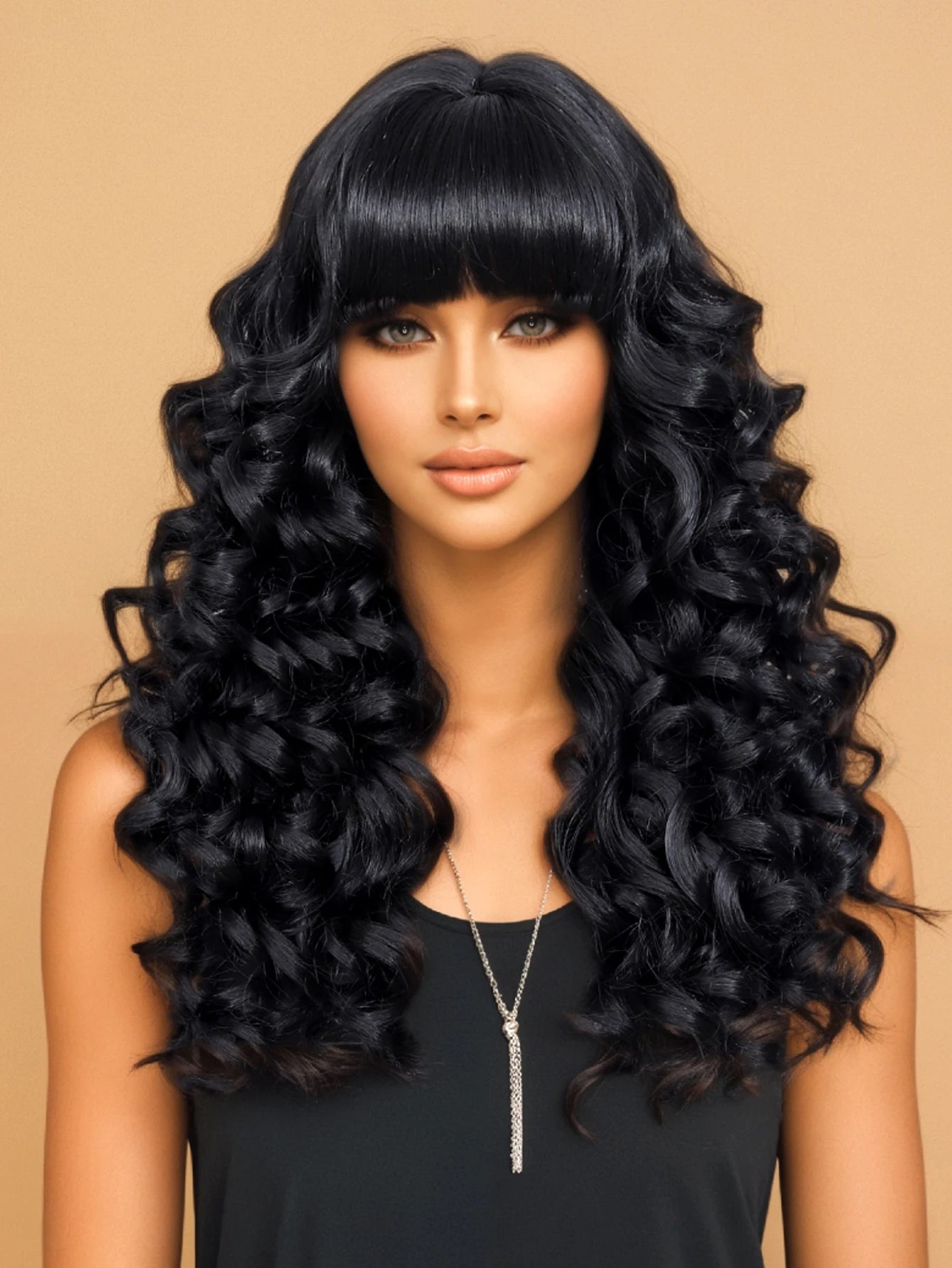 Pre Plucked Long Water Wave Lace Front Synthetic Wig For Women