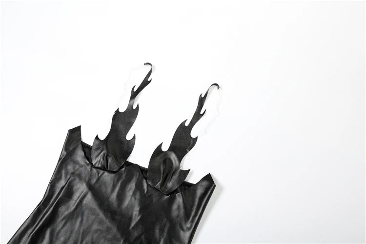 Backless PU Strap Dress