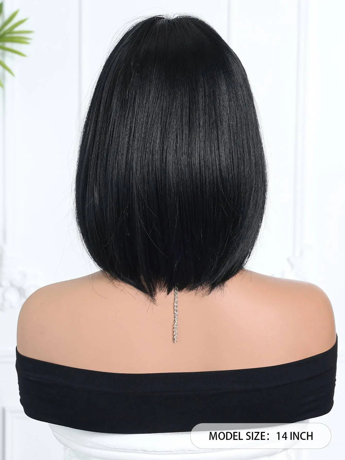 Short Black Halloween Bob Cosplay Wig With Bangs for Women