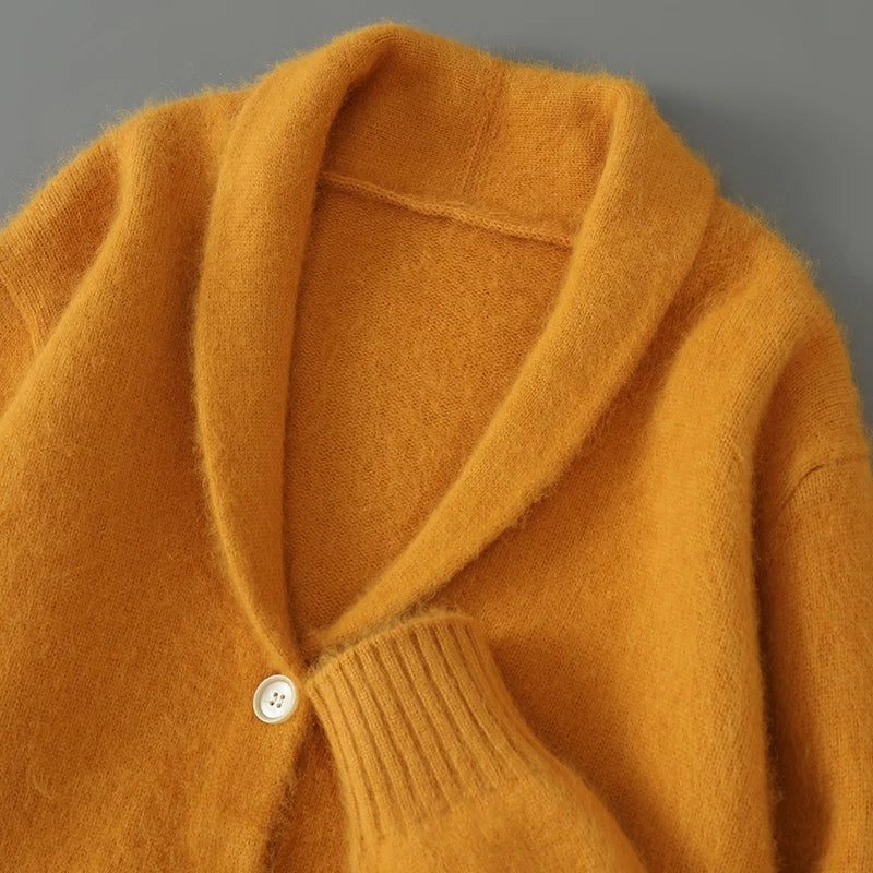 Warm Winter Wool Knit V-Neck Pocket Cardigan for Women