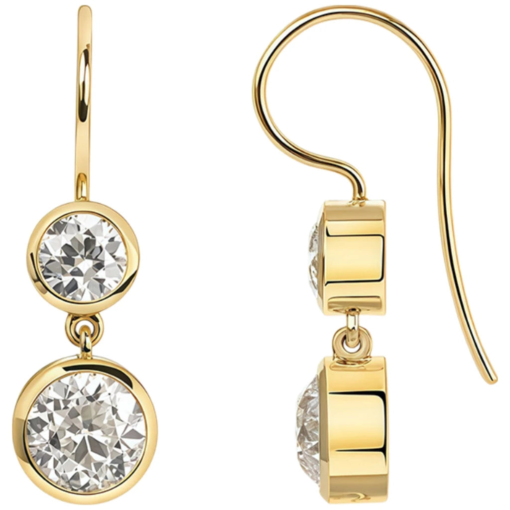 Moissanite Sterling Silver Hoop Earrings