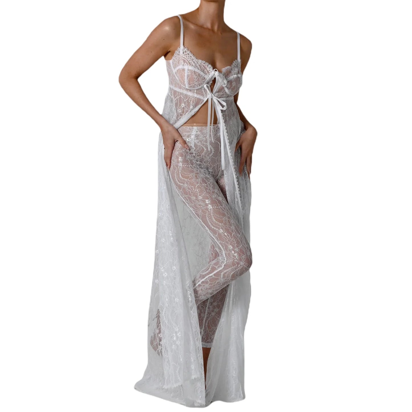 Backless Sheer Lace Beach Cover Up Dress for Women