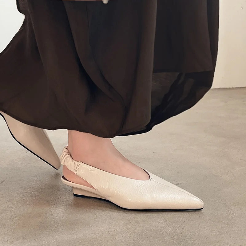 Elegant Handmade Real Leather Slingback Sandals for Women
