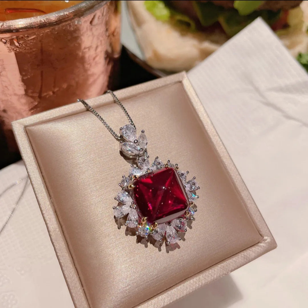 Princess Cut Zircon Ring Necklace and Earring Set for Women