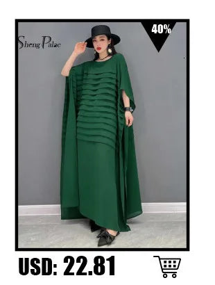 Printed Chiffon Ankle Length Dress With Bubble Sleeves for Women